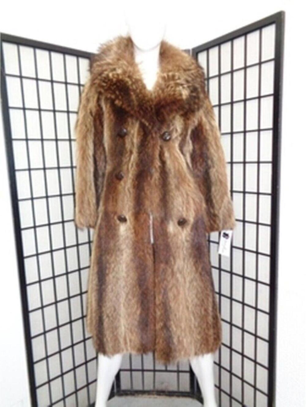 MINT NATURAL CANADIAN RACCOON RACOON FUR COAT JACKET WOMEN WOMAN SIZE 2-4 PETITE